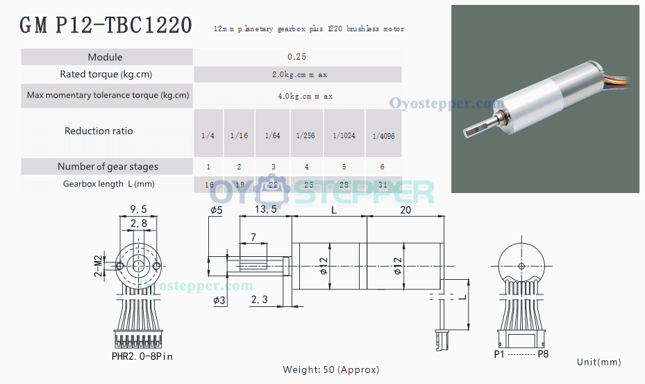 2Pcs 6V 12V Coreless Brushless Motor DC Brushless Gear Motor Planetary Gear 12mm